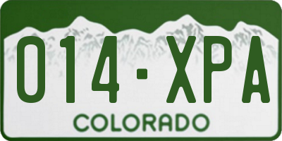 CO license plate 014XPA