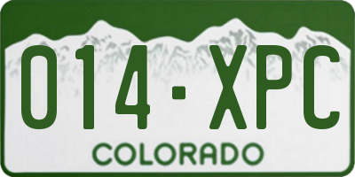 CO license plate 014XPC