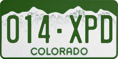 CO license plate 014XPD