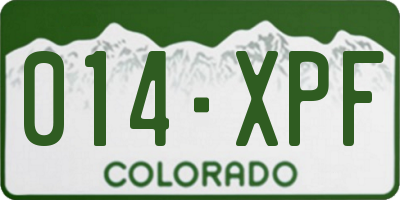 CO license plate 014XPF