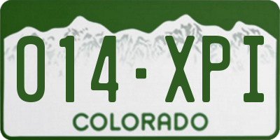 CO license plate 014XPI