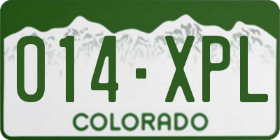 CO license plate 014XPL