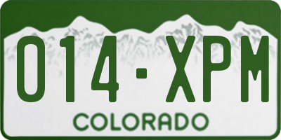 CO license plate 014XPM