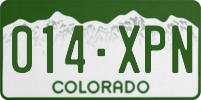 CO license plate 014XPN