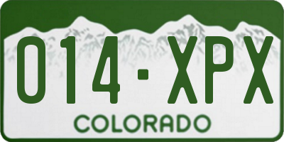 CO license plate 014XPX
