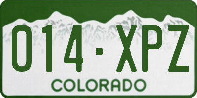 CO license plate 014XPZ
