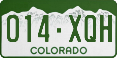 CO license plate 014XQH