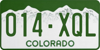 CO license plate 014XQL