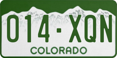 CO license plate 014XQN