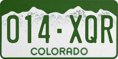 CO license plate 014XQR