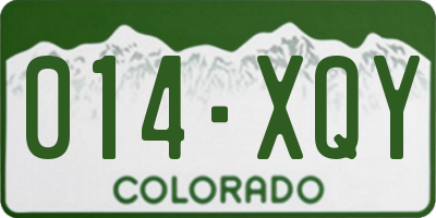 CO license plate 014XQY