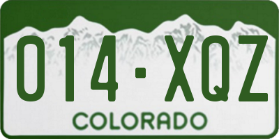 CO license plate 014XQZ