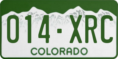 CO license plate 014XRC