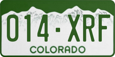 CO license plate 014XRF