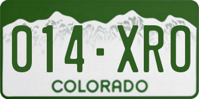 CO license plate 014XRO
