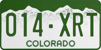 CO license plate 014XRT