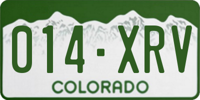 CO license plate 014XRV