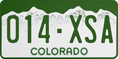 CO license plate 014XSA