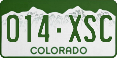 CO license plate 014XSC