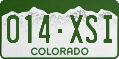 CO license plate 014XSI
