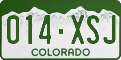 CO license plate 014XSJ