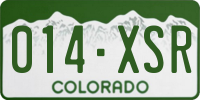 CO license plate 014XSR