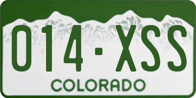 CO license plate 014XSS
