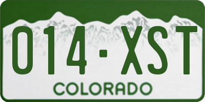 CO license plate 014XST