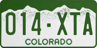 CO license plate 014XTA