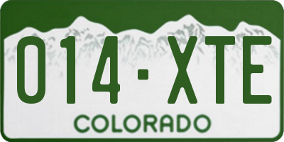 CO license plate 014XTE