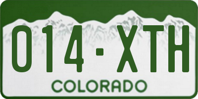 CO license plate 014XTH