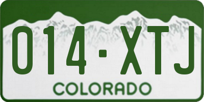 CO license plate 014XTJ