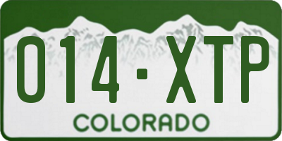 CO license plate 014XTP