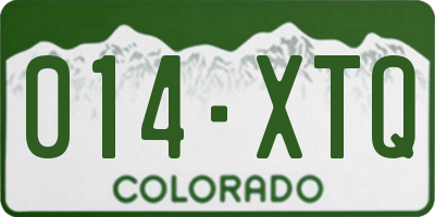 CO license plate 014XTQ