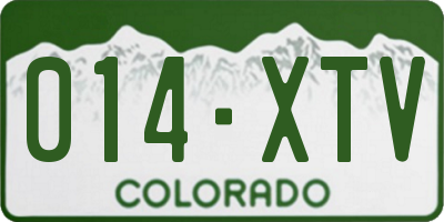 CO license plate 014XTV