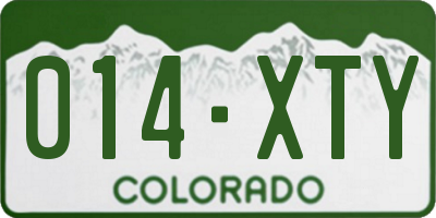 CO license plate 014XTY