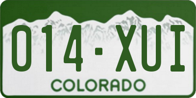 CO license plate 014XUI
