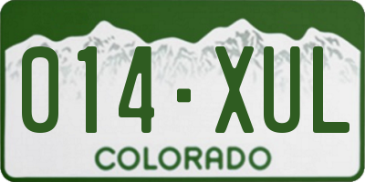 CO license plate 014XUL