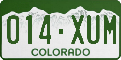 CO license plate 014XUM