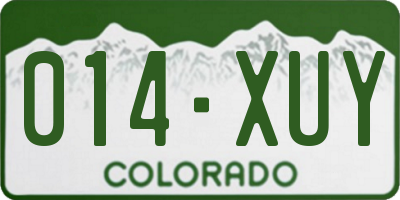 CO license plate 014XUY