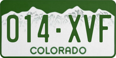 CO license plate 014XVF