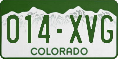 CO license plate 014XVG