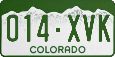 CO license plate 014XVK