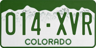 CO license plate 014XVR