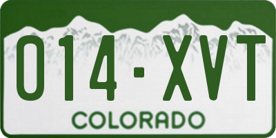 CO license plate 014XVT