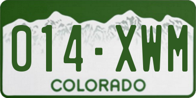 CO license plate 014XWM