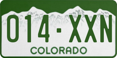 CO license plate 014XXN