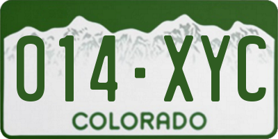 CO license plate 014XYC