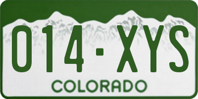 CO license plate 014XYS