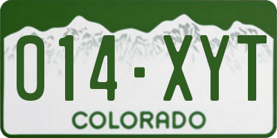 CO license plate 014XYT
